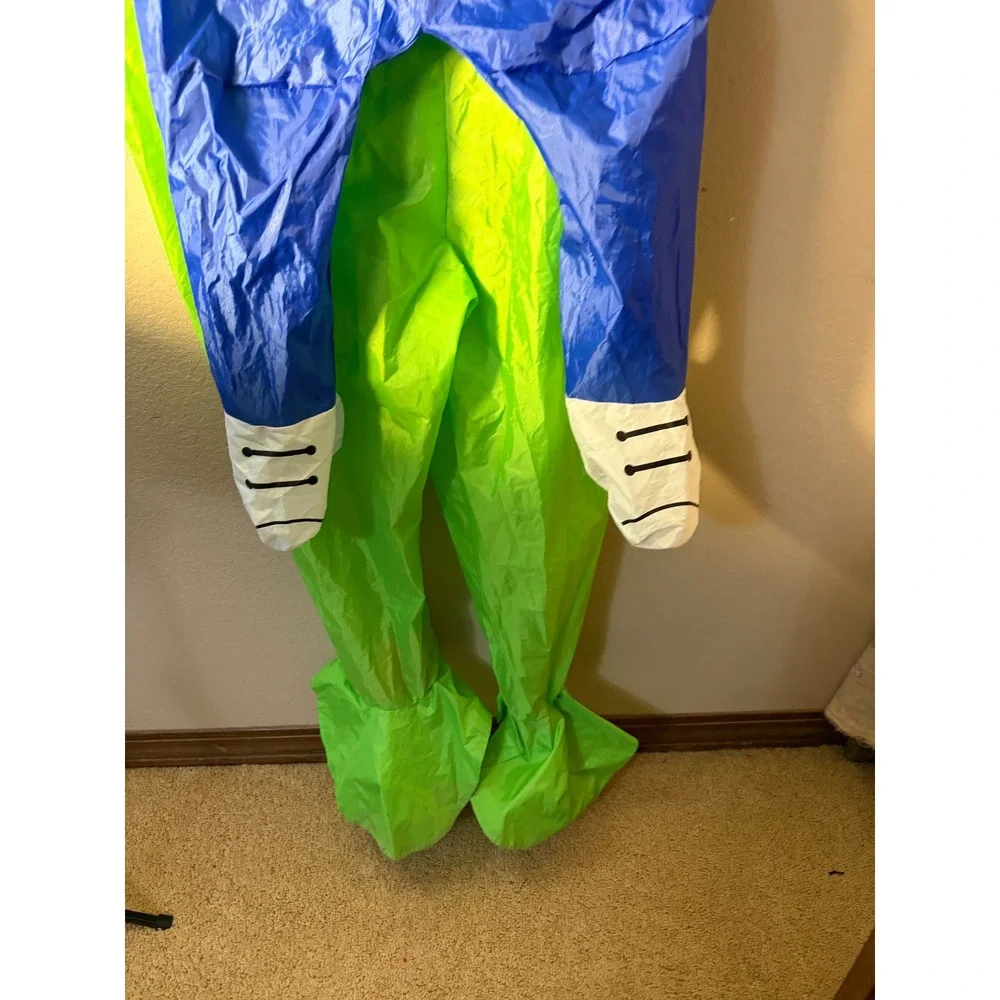 Green Alien Inflatable Costume Adult Halloween Cosplay Blow Up Suit Fan Included
